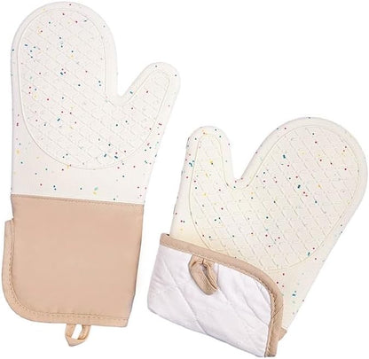 6-Piece Set Silicone Oven Mitts Cooking BBQ Gloves Non-Slip Heat Resistant Soft - Image 5