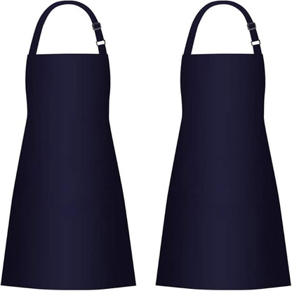 Jubatus 2 Pack Bib Aprons with 2 Pockets Cooking Chef Kitchen Apron by Jubatus