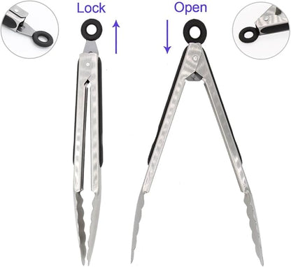 304 Stainless Steel Kitchen Cooking Tongs - Image 3