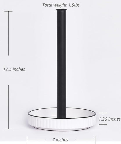 VROOMIUM Black Paper Towel Holder Countertop, Ceramic Base Easy-to-Clean - Image 3