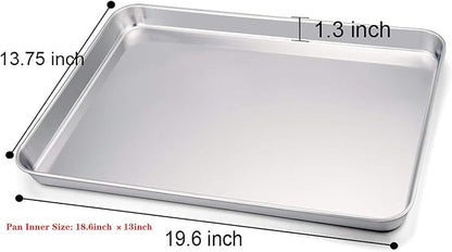 TeamFar Baking Sheet, 20’’×14’’×1’’, Cookie Sheet Half Sheet Baking Pans - Image 2