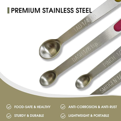 2Pack Mini Measuring Spoons Set, Tiny Stainless Steel Measure Teaspoons - Image 3