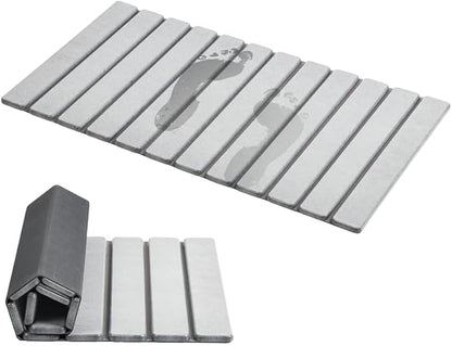 AWW Foldable Stone Bath Mat, Quick Dry Diatomaceous Earth Bath Mat by AWW