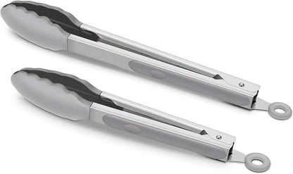 2 Pack Silicone Kitchen Tongs – 9" & 12" Set, Heat Resistant up to 500°F by ALLWIN-HOUSEWARE