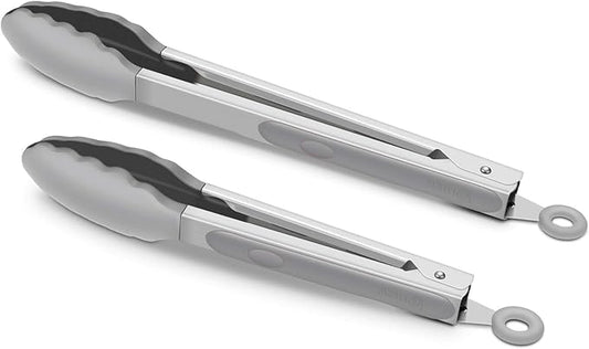 2 Pack Silicone Kitchen Tongs – 9" & 12" Set, Heat Resistant up to 500°F by ALLWIN-HOUSEWARE