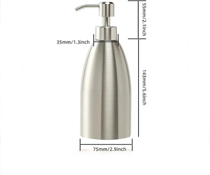 304 Stainless Steel Soap Dispenser 16oz Rust-Proof Liquid Soap Pump Bottle - Image 3
