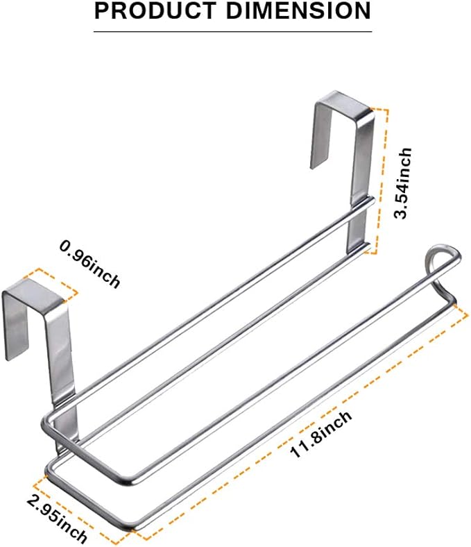 Paper Towel Hanger Holder Stainless Steel Kitchen Roll Paper Towel Holder - Image 4