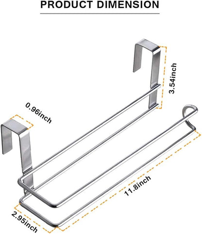 Paper Towel Hanger Holder Stainless Steel Kitchen Roll Paper Towel Holder - Image 4