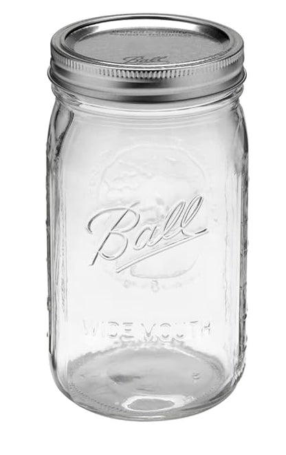 Ball Quart Jar with Silver Lid, Wide Mouth, 1 Jar by BallJar