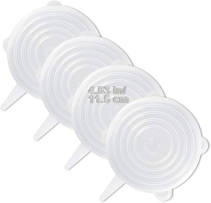LELE LIFE 4 Pack Same Size Silicone Stretch Lids, Thicker Reusable Sturdy by LELE+LIFE