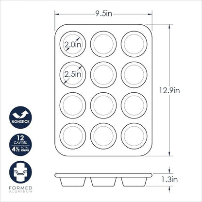Nordic Ware Brilliant™ Colorful Bakeware 12 Cavity Muffin Pan, Nonstick made - Image 4