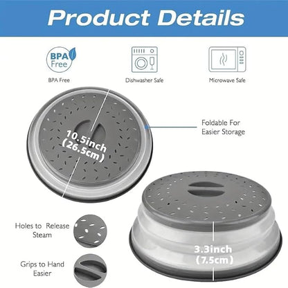 Dependable Industries' 2-in-1 Collapsible Microwave Splatter Guard Cover & - Image 5