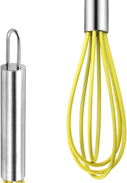 4 Pack Colorful Mini Silicone Kitchen Whisks - Image 4