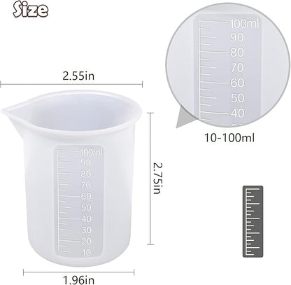 10pcs Silicone Measuring Cups for Resin, 100ml Mixing Cups for Resin DIY Craft - Image 3