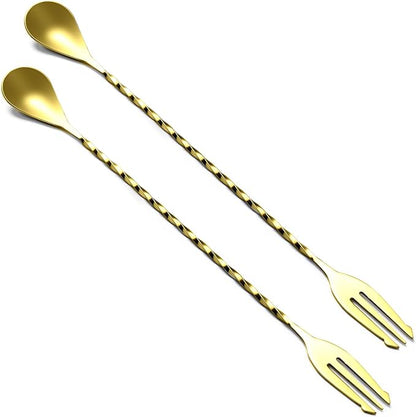 BRIOUT 2 Pcs Bar Spoon, 12 Inches Long Handle Drink Stirrer, Stainless Steel by Briout