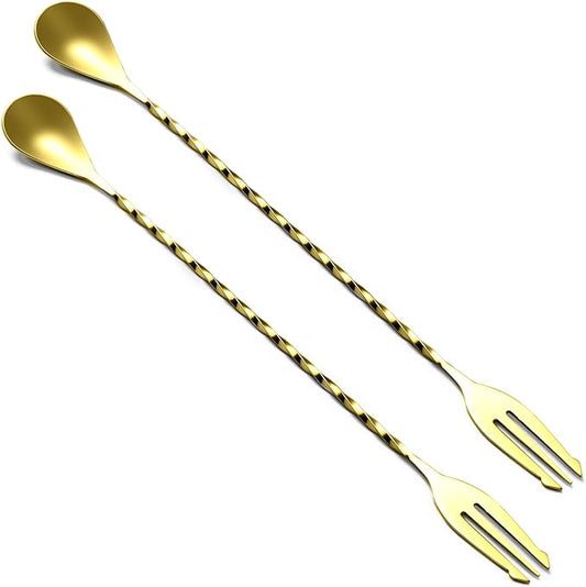 BRIOUT 2 Pcs Bar Spoon, 12 Inches Long Handle Drink Stirrer, Stainless Steel by Briout