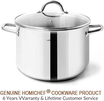 HOMICHEF Small Stock Pot 4 Quart Nickel Free Stainless Steel - Image 7