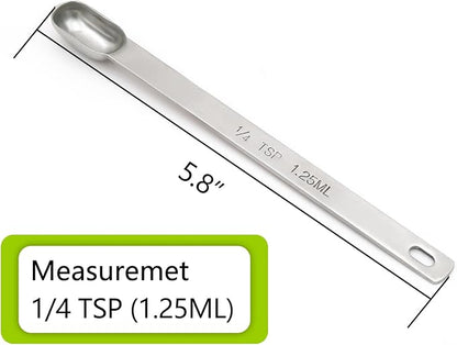 3PCS 1/4tsp Single Measuring Spoon, Stainless Steel Long Handle Individual - Image 2