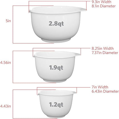 Glad Mixing Bowls with Pour Spout, BPA Free, Dishwasher Safe Plastic | Kitchen - Image 3