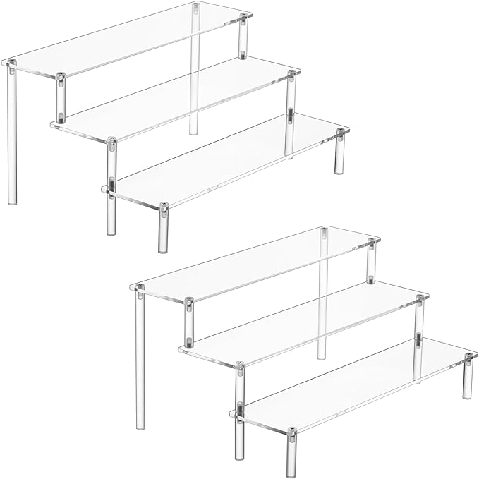 HENABLE 2PCS Large Acrylic Display Risers, Perfume Stand Organizer, Tabletop Use by HENABLE