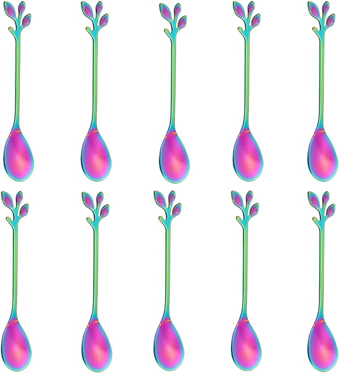 AnSaw Elegant Rainbow Leaf Coffee Spoons by AnSaw