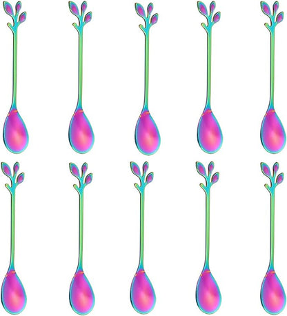 AnSaw Elegant Rainbow Leaf Coffee Spoons by AnSaw