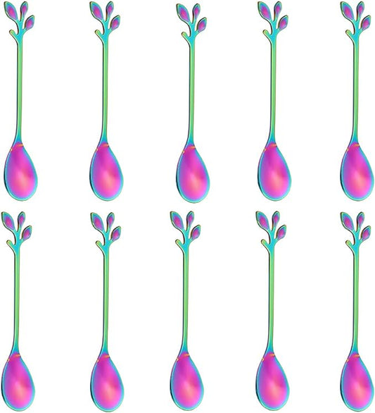 AnSaw Elegant Rainbow Leaf Coffee Spoons by AnSaw