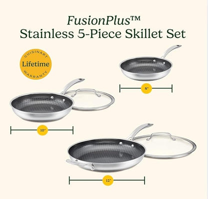 Cuisinart FusionPlus Hybrid Stainless Steel Cookware Set, 5-Piece Skillet - Image 8