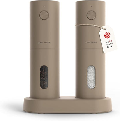 LARS NYSØM Electric Salt and Pepper Grinder Set, USB Rechargeable, Automatic by LN
