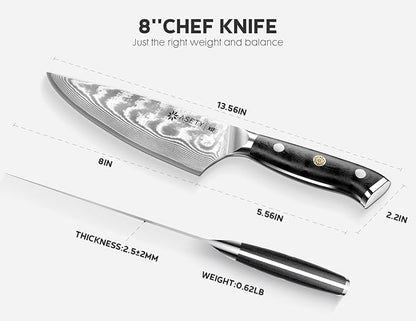 Damascus Chef Knife: 8-inch Razor-Sharp Japanese Chef Knife - Image 4