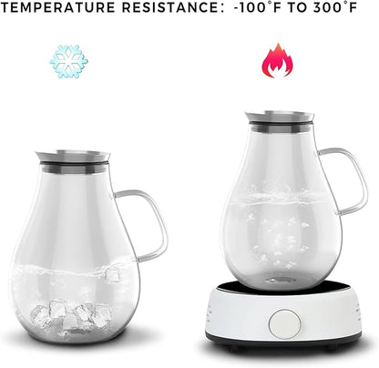 Glass Pitcher With Lid, 2.5 Liter 85 oz Glass Water Pitcher - Image 7