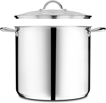 Stainless Steel Stockpot with Tempered Glass Lid 24 Quart, Durable 18/0 - Image 8