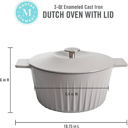Martha Stewart Eastholm 3-Quart Enameled Cast Iron Dutch Oven - Image 2