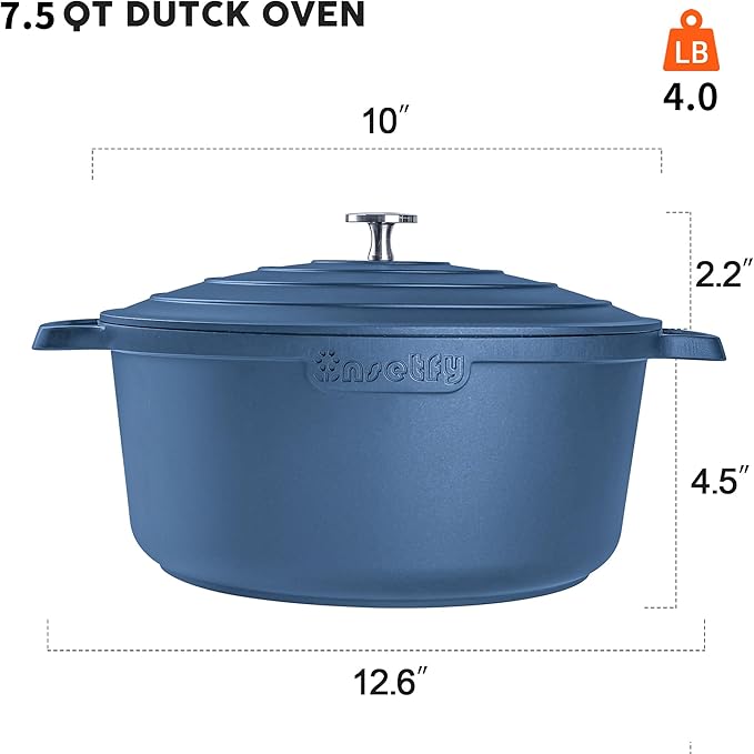 Large Dutch Oven Pot with Lid-7.5QT Cast Aluminum Oven Pot with Two Handles - Image 2