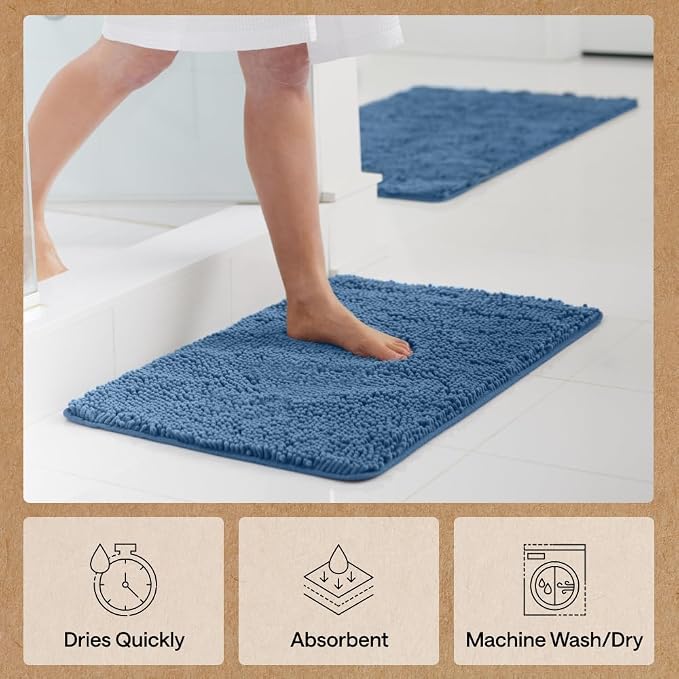 GORILLA GRIP Bath Rug Mat 36x24, Thick Soft Absorbent Chenille, Quick Dry - Image 7