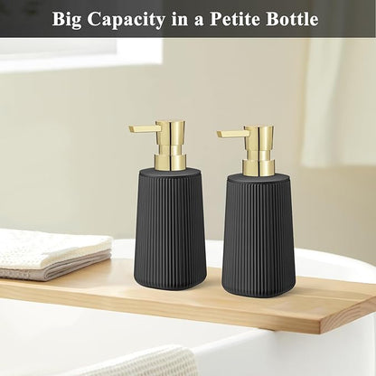 Black and Gold 2 Pack Hand Soap Dispensers Set - Image 3