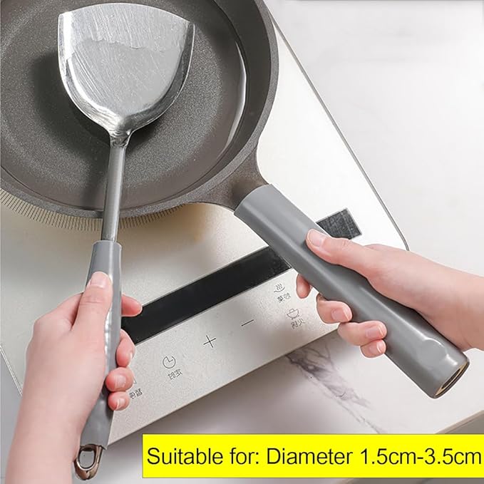 2 Pcs Heat-Resistant Pot Handle Silicone Cover, Non-Slip Pan Handle Sleeve - Image 5