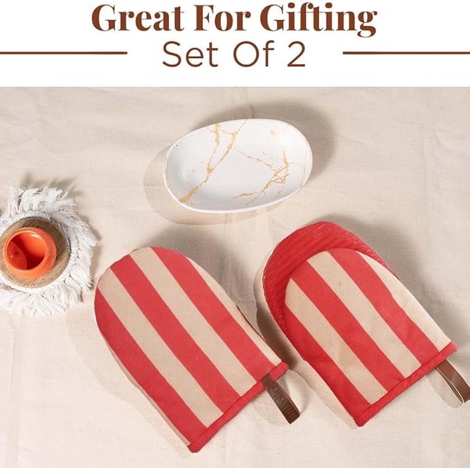 Folkulture Red Oven Mitts - Image 8