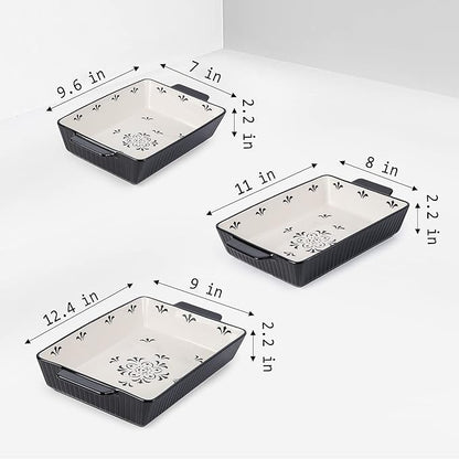 Baking Dishes Bakeware Set Ceramic Casserole Dish, Rectangular Shape, Oven safe - Image 2