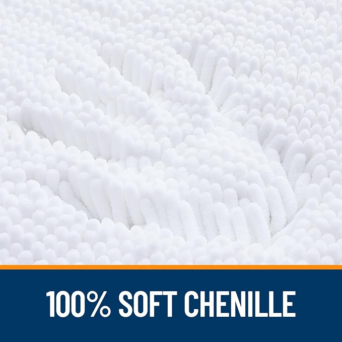 OLANLY Large Bathroom Rugs 45x27, Extra Soft Absorbent Chenille Bath Rugs - Image 3
