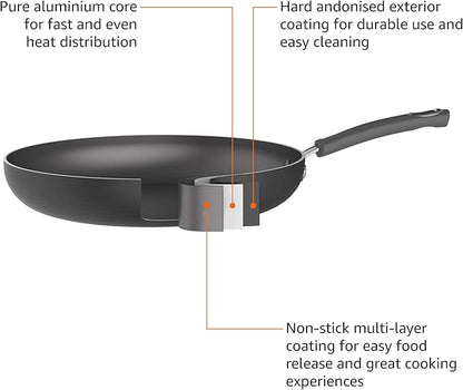 Amazon Basics Hard Anodized Non-Stick 12-Piece Cookware Set, Pans and Utensils - Image 3