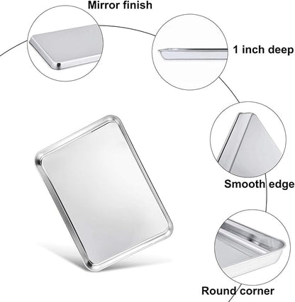 TeamFar Baking Pan with Rack Set of 4, 12.5’’ x 9.5’’ Stainless Steel Toaster - Image 6