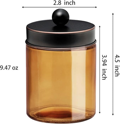 3 Pack Apothecary Jar Canisters Bathroom Vanity Organizer - Image 7