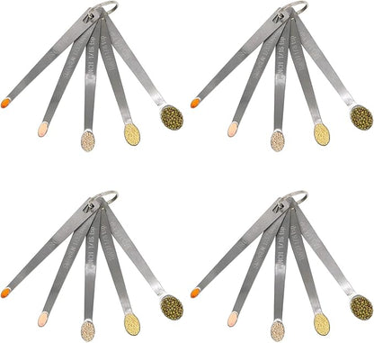 4Pack Mini Measuring Spoons Set, Heavy Duty Stainless Steel Teaspoon by BERYLER