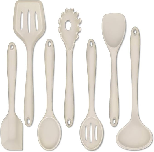 P&P CHEF Silicone Cooking Utensils Set of 7, Heat-proof Kitchen Utensils Set by PPCHEF