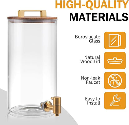 2 PCS 1.5 Gallon Glass Drink Dispenser, Beverage Dispenser - Image 5