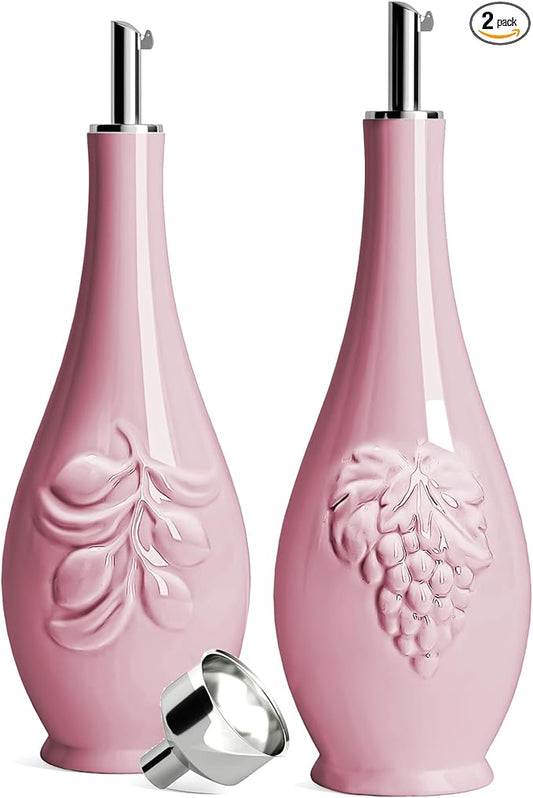 HOMBENE Porcelain Oil and Vinegar Dispenser, 16oz Oil Dispenser by HOMBENE