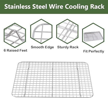 ROTTAY Baking Sheet with Rack Set, Stainless Steel Cookie Sheet with Cooling - Image 6
