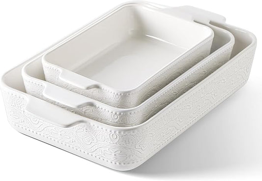 Ceramic Baking Dish Set of 3, Casserole Dishes by IntoYourHouseOntoYourTable