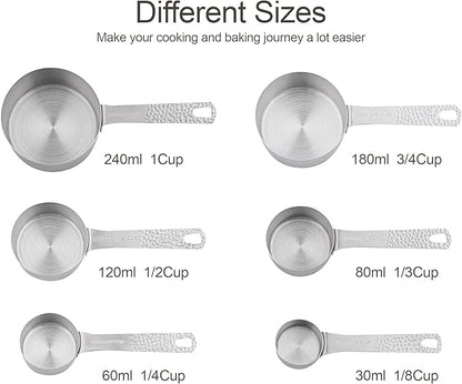 Measuring Cups and Spoons Set 14, Metric & US 18/8 Stainless Steel Measuring - Image 3